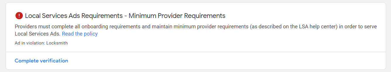 LSA Advanced Verification Error
