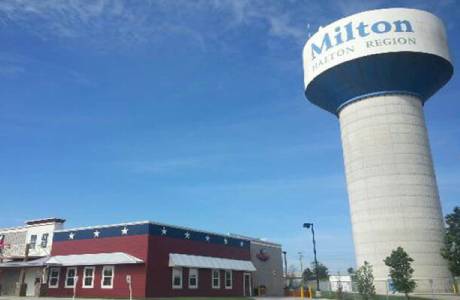 Milton Halton Region Landmark Water Tower, Milton, Ontario, Canada